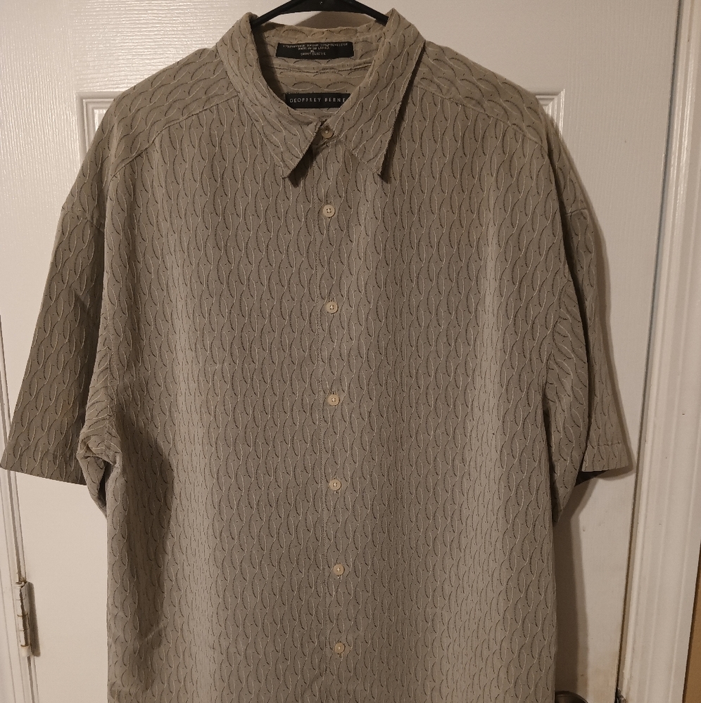 Khaki Green Button Down Shirt from Geoffrey Beene Size XL